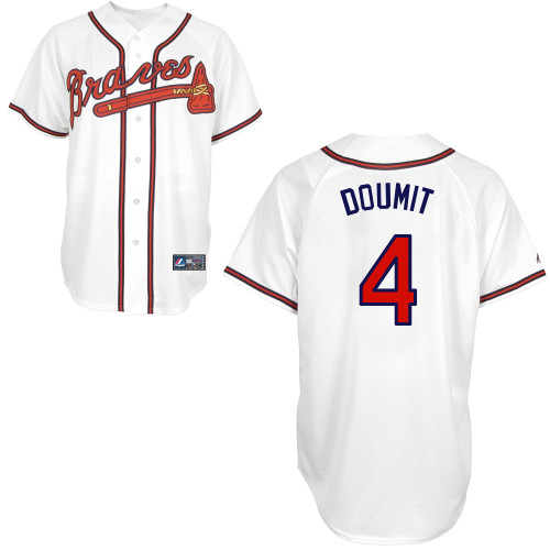 Ryan Doumit #4 Youth Baseball Jersey-Atlanta Braves Authentic Home White Cool Base MLB Jersey